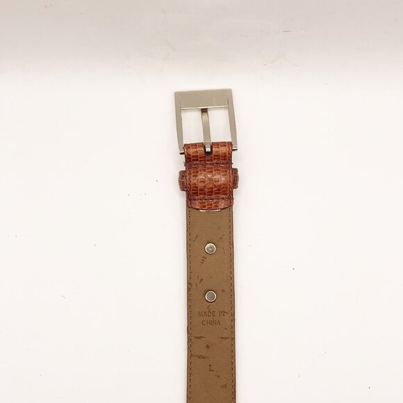 Ralph Lauren RL Crown 67 Brown Reptile Embossed Genuine Leather Belt Size M - Picture 10 of 14